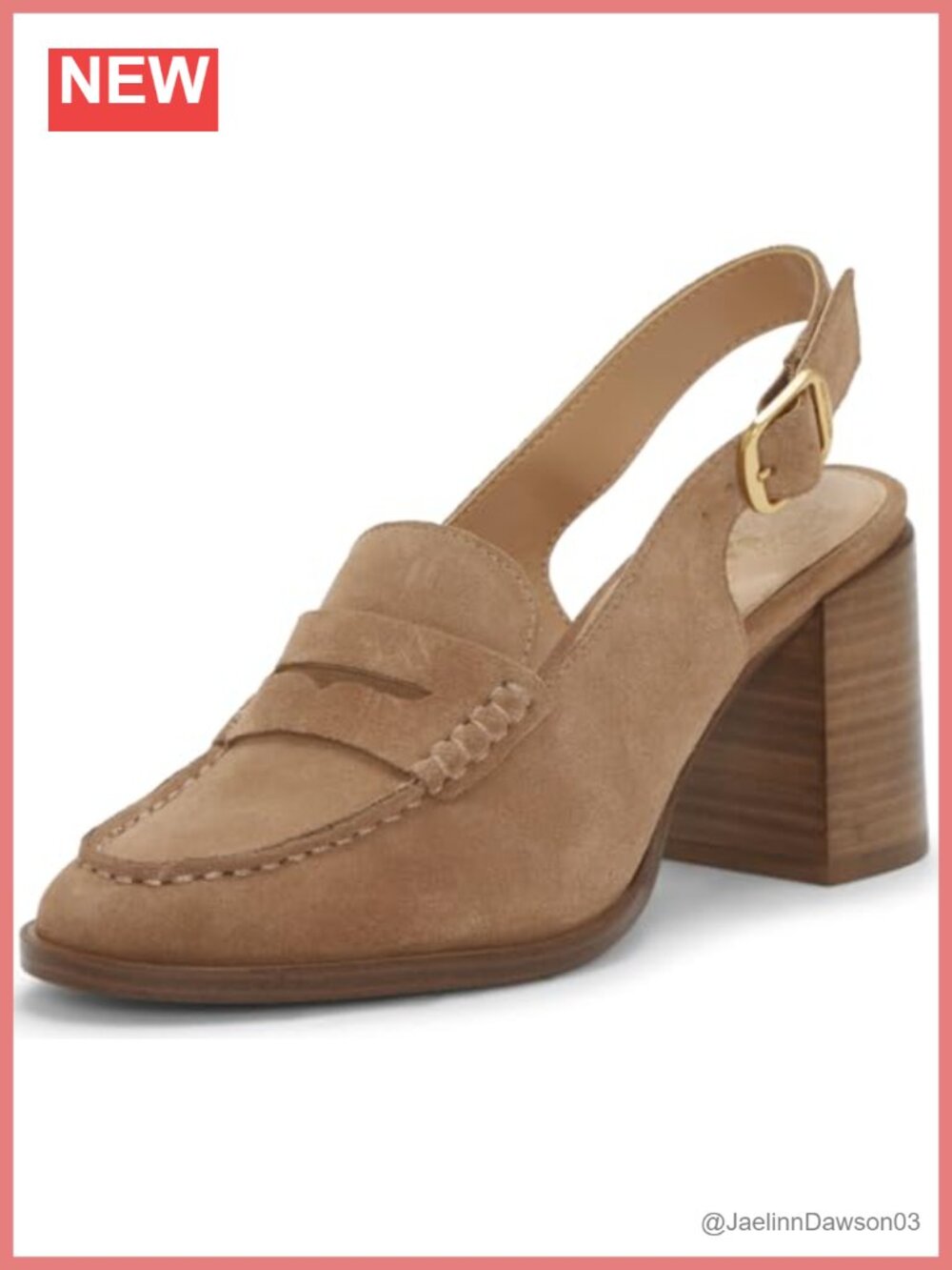 Suede Slingback Block Heel Pump